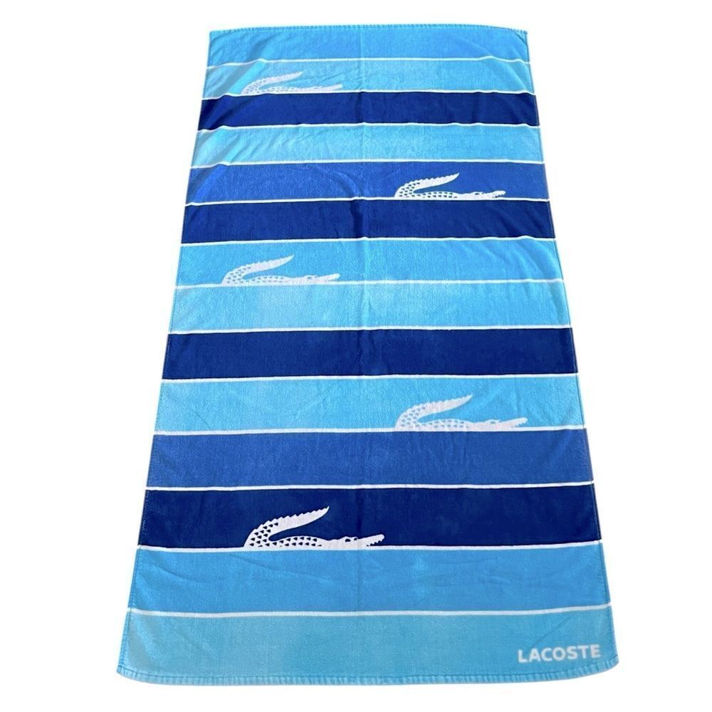 Lacoste Striped Alligator Beach Towel